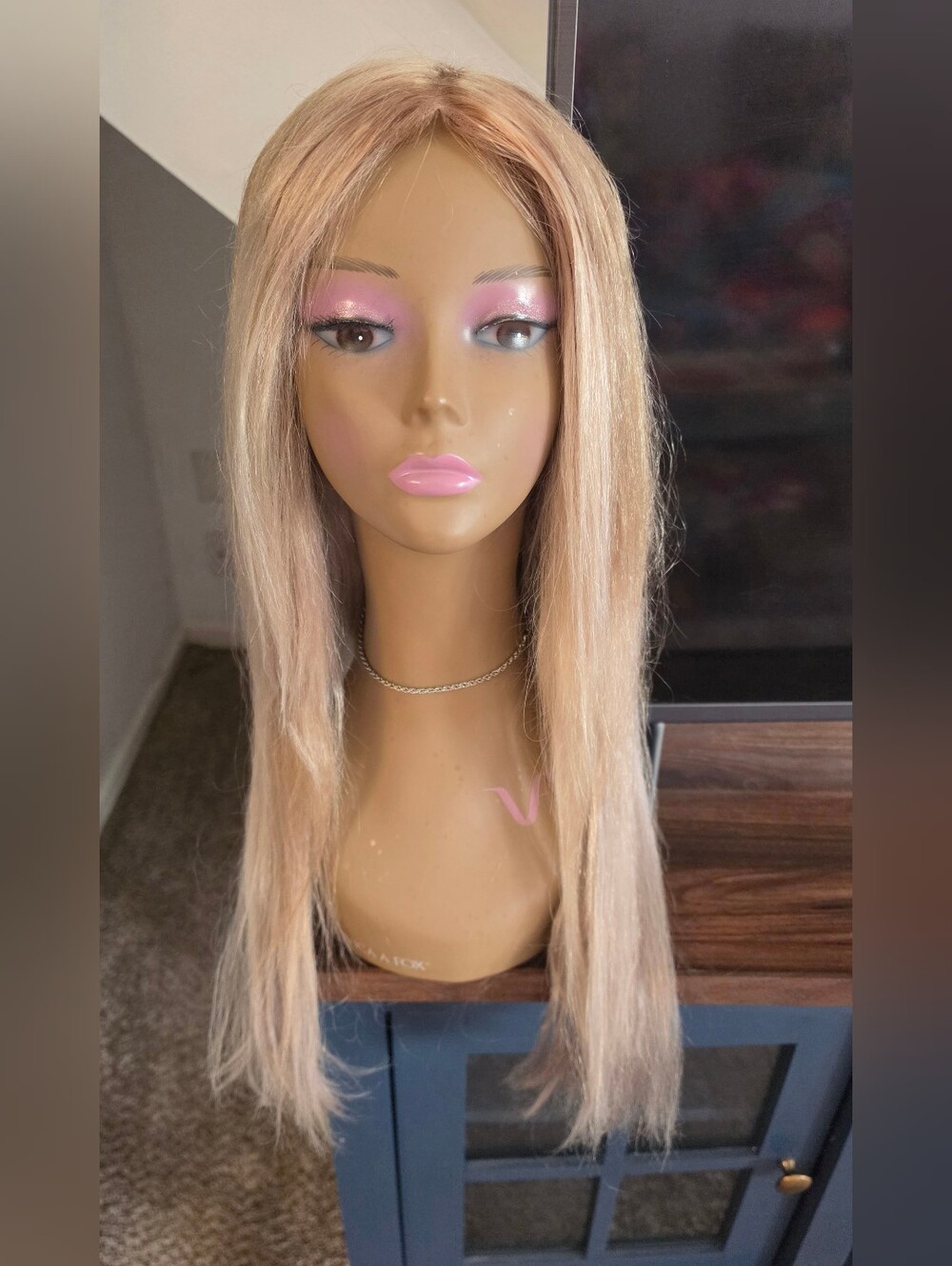 Human hair lace wig 24 inch